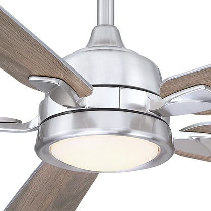 BreezeLite 52" Modern Chrome 3000K LED Reversible Ceiling Fan