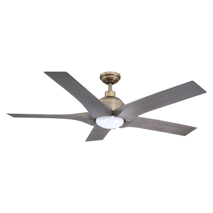 BreezeLite 56" Modern Farmhouse Brushed Bronze LED Ceiling Fan