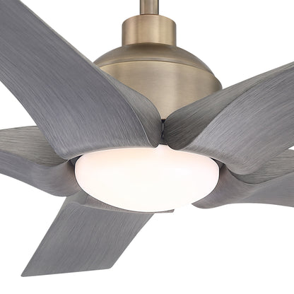 BreezeLite 56" Modern Farmhouse Brushed Bronze LED Ceiling Fan