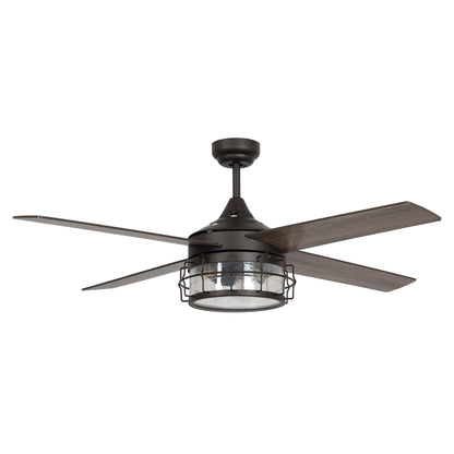 BreezeLite 52" Industrial Oil Rubbed Bronze Glass Ceiling Fan