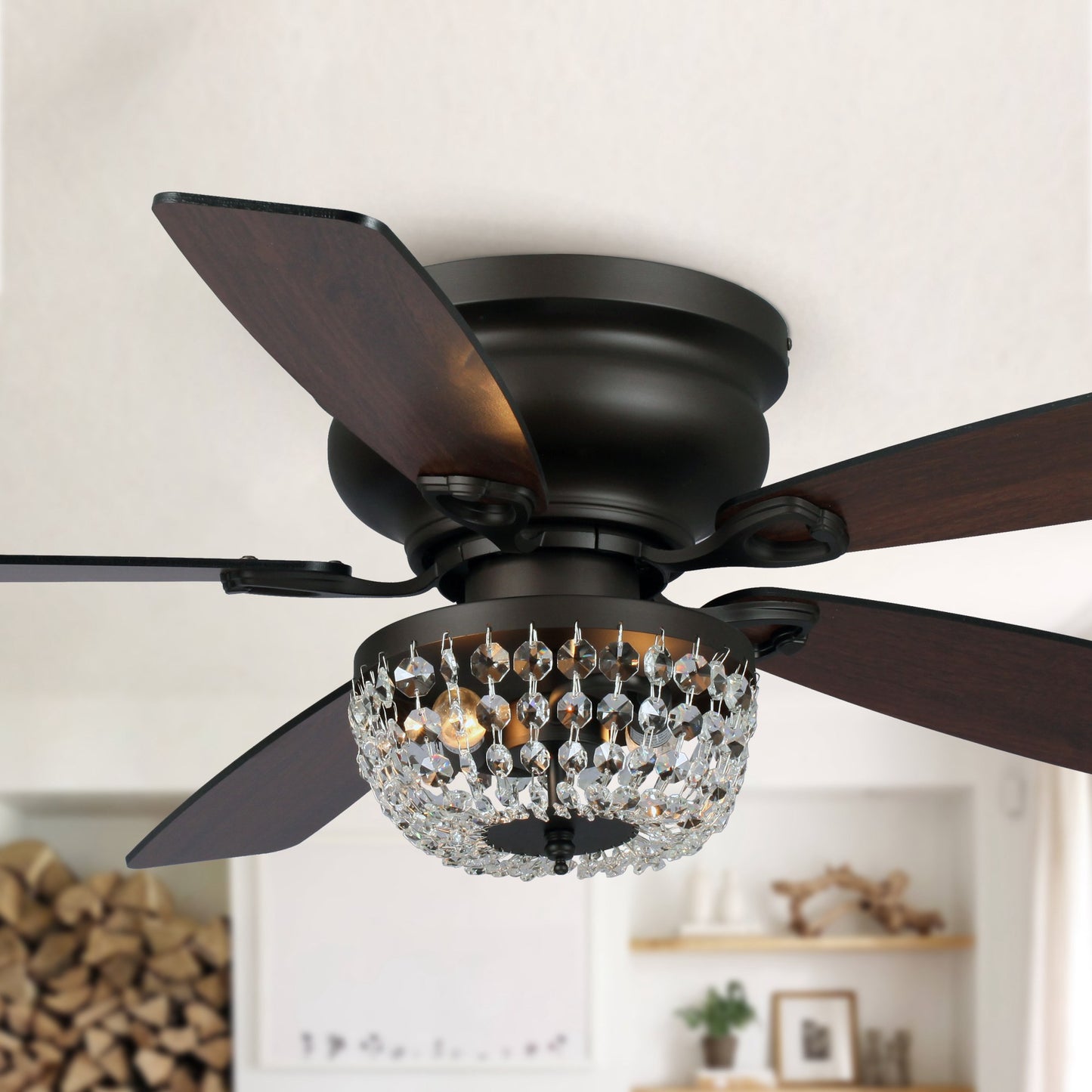 BreezeLite 48" Industrial Oil Rubbed Bronze Glass Ceiling Fan