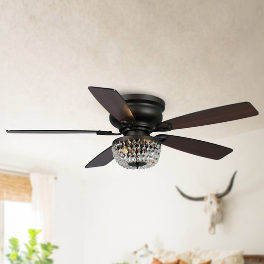 BreezeLite 48" Industrial Oil Rubbed Bronze Glass Ceiling Fan