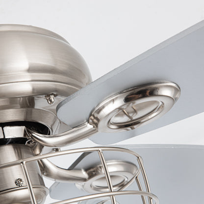 BreezeLite 52" Modern Brushed Nickel Reversible Ceiling Fan