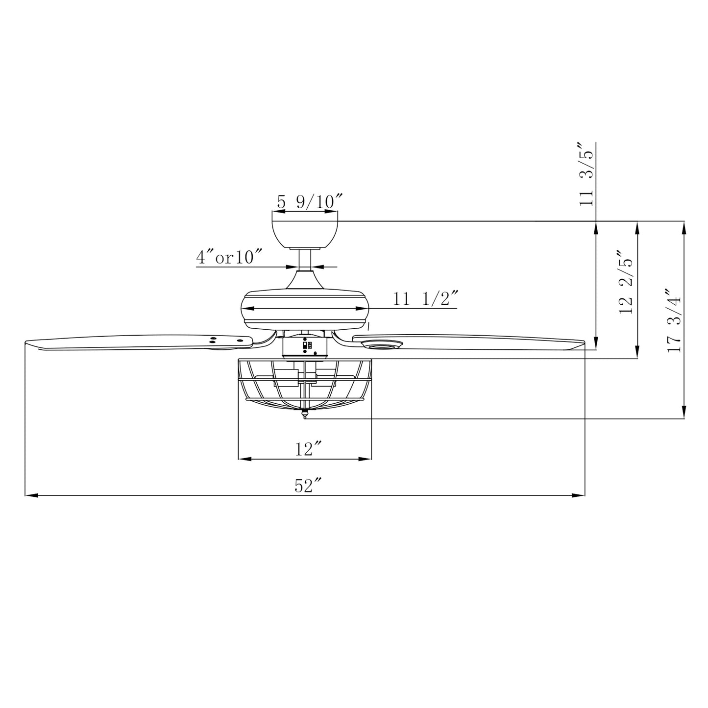 BreezeLite 52" Modern Brushed Nickel Reversible Ceiling Fan