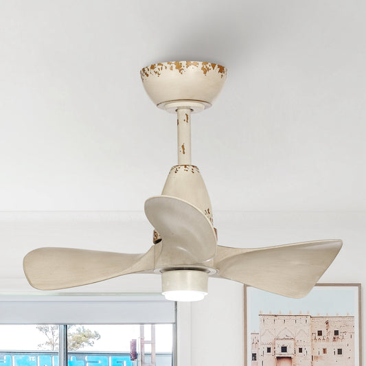 BreezeLite 28" Farmhouse Antique White LED 3-Blade Ceiling Fan