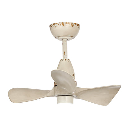 BreezeLite 28" Farmhouse Antique White LED 3-Blade Ceiling Fan