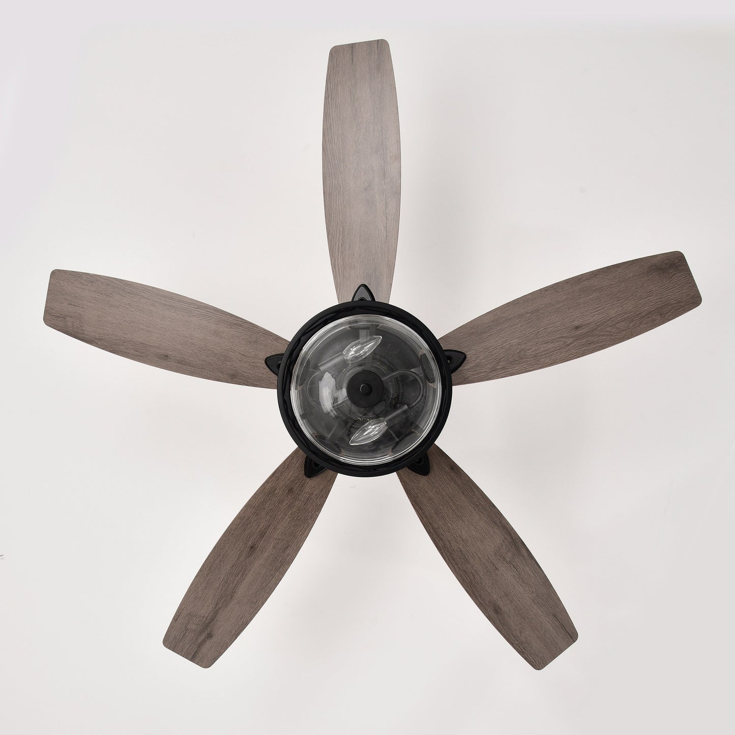 BreezeLite 52" Farmhouse Matte Black Glass Ceiling Fan