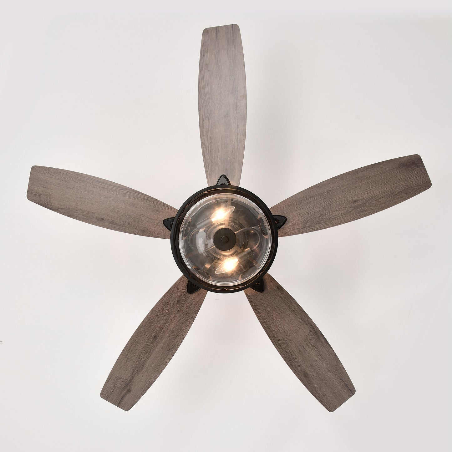 BreezeLite 52" Farmhouse Matte Black Glass Ceiling Fan