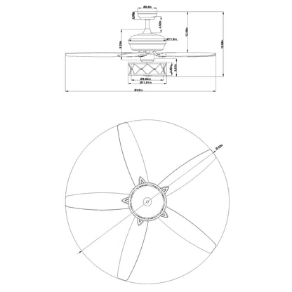 BreezeLite 52" Farmhouse Matte Black Glass Ceiling Fan