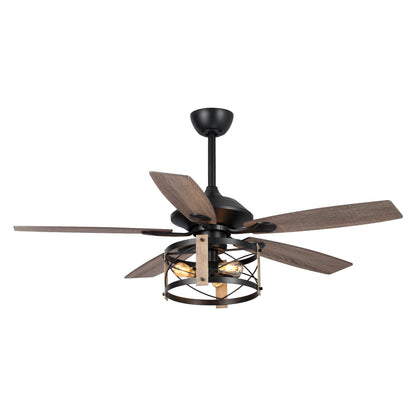 BreezeLite 52" Industrial Black Downrod Mount Ceiling Fan