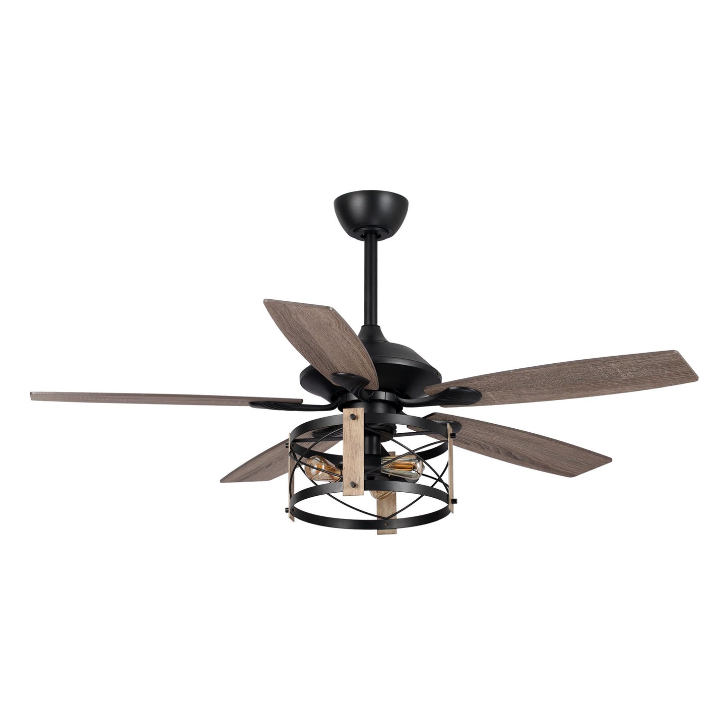 BreezeLite 52" Industrial Black Downrod Mount Ceiling Fan