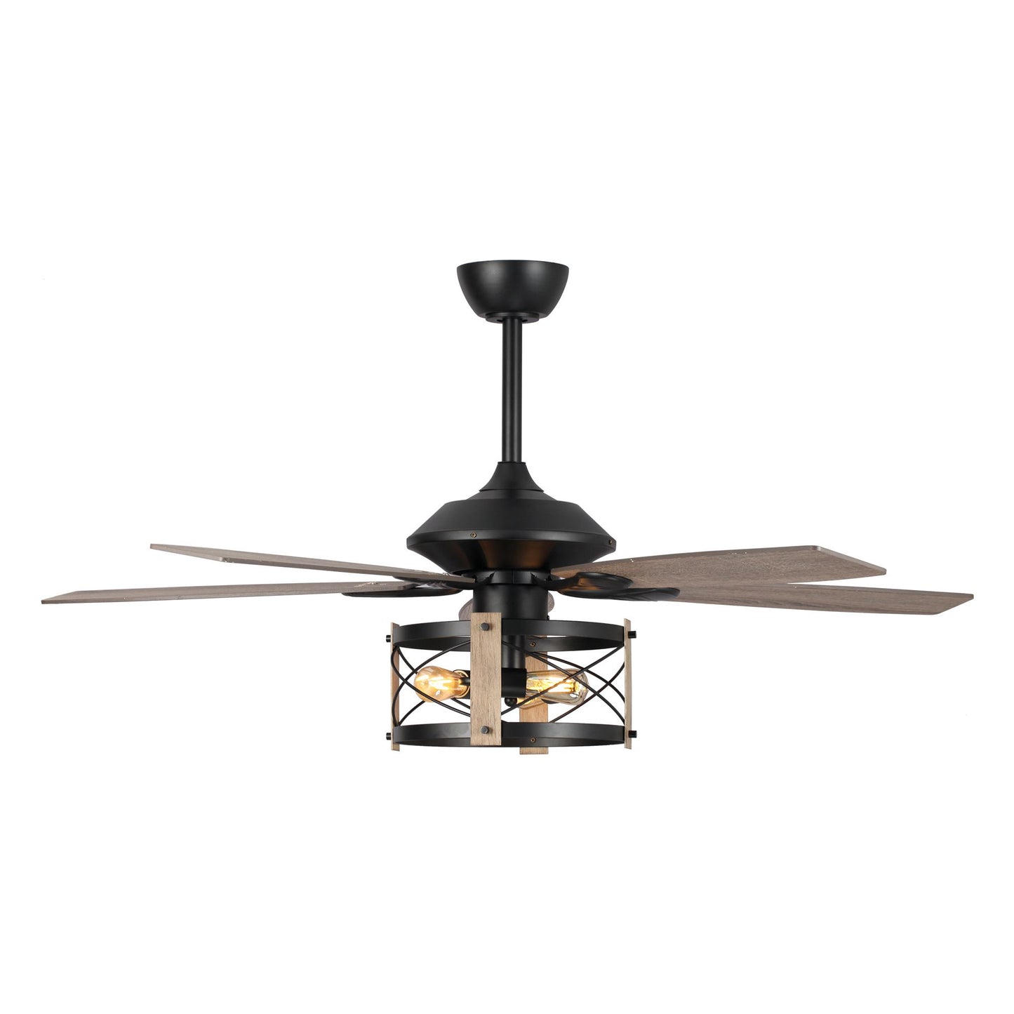 BreezeLite 52" Industrial Black Downrod Mount Ceiling Fan