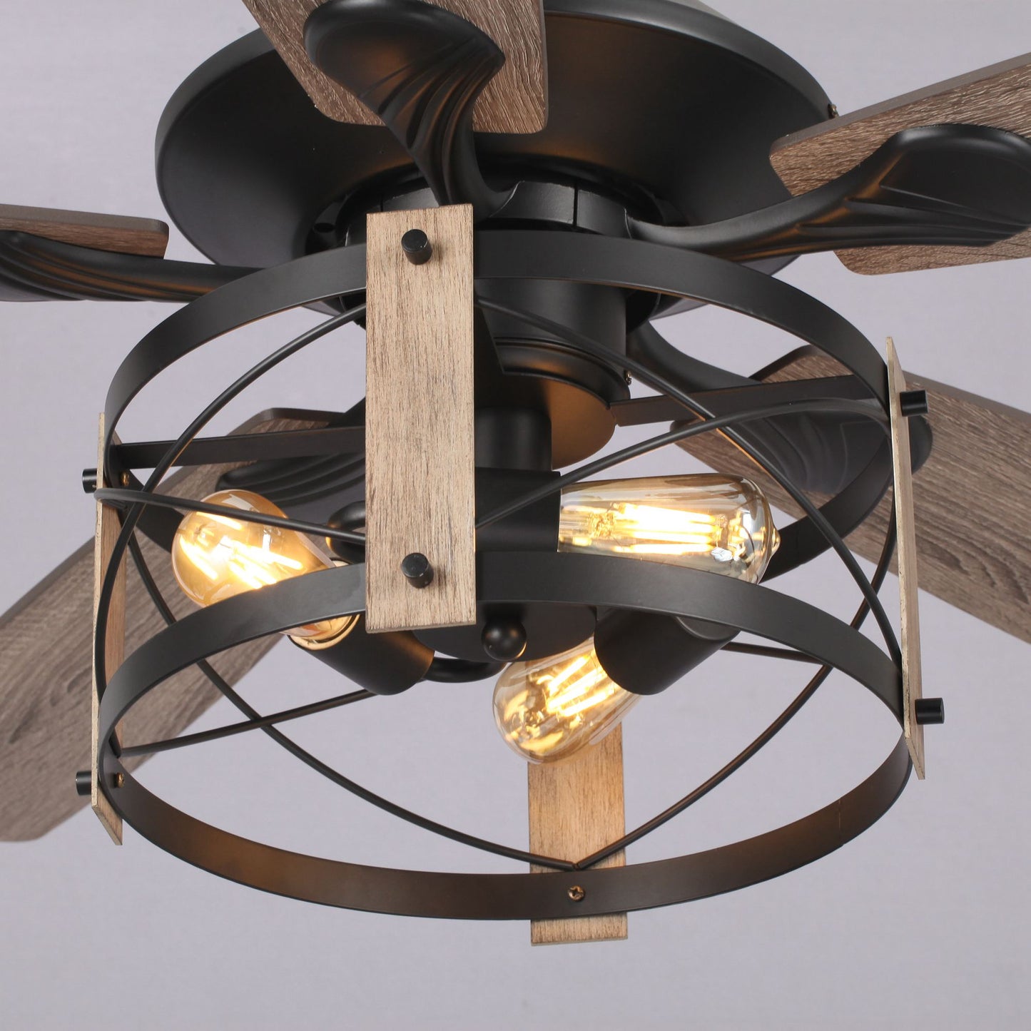 BreezeLite 52" Industrial Black Downrod Mount Ceiling Fan