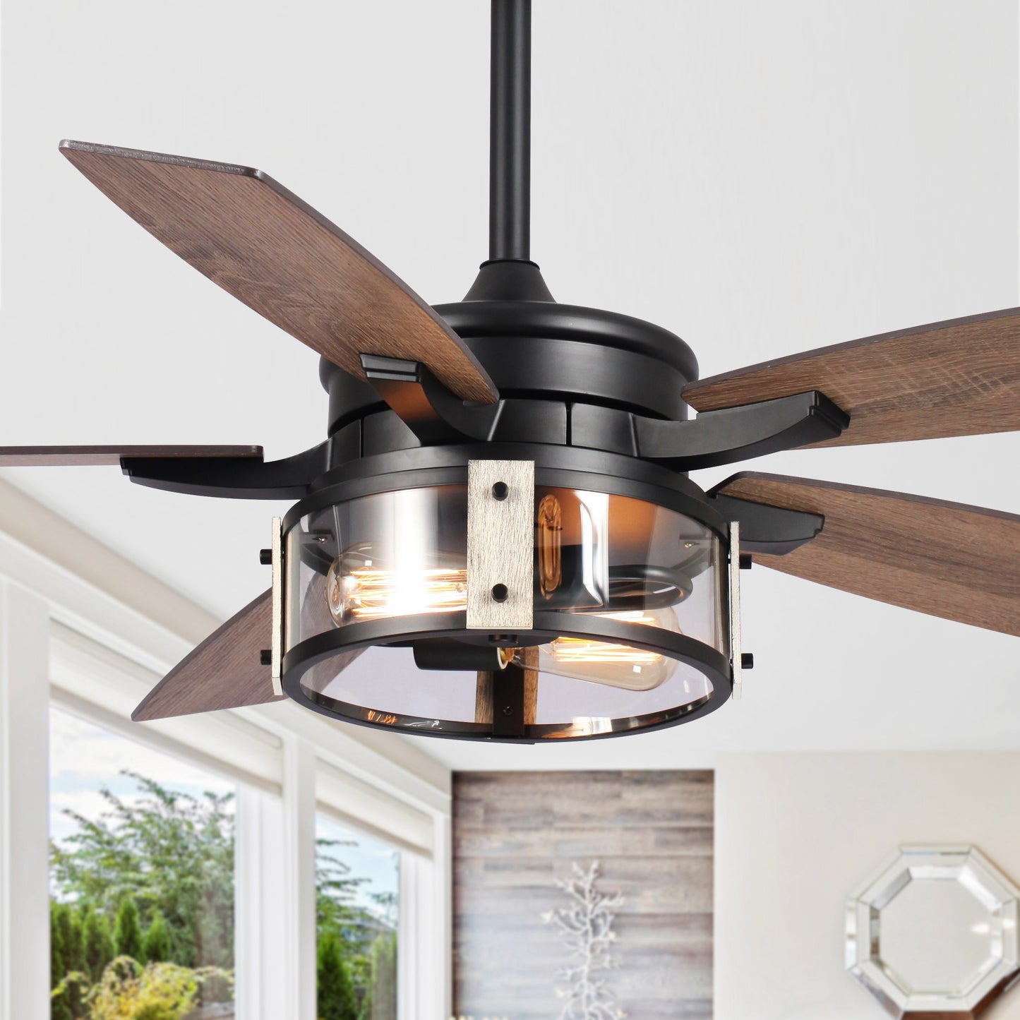 BreezeLite 52" Industrial Matte Black Indoor Ceiling Fan