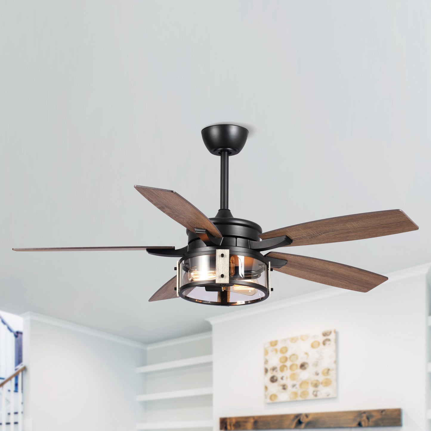 BreezeLite 52" Industrial Matte Black Indoor Ceiling Fan