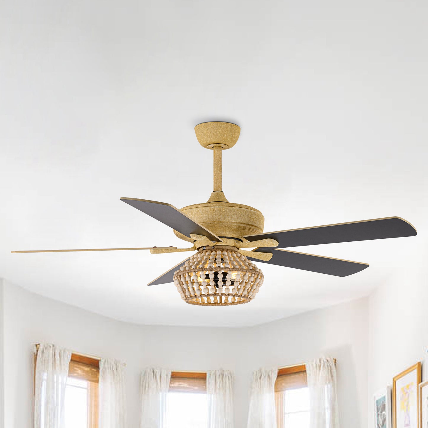 BreezeLite 52" Farmhouse Gold Weathered Reversible Blade Ceiling Fan