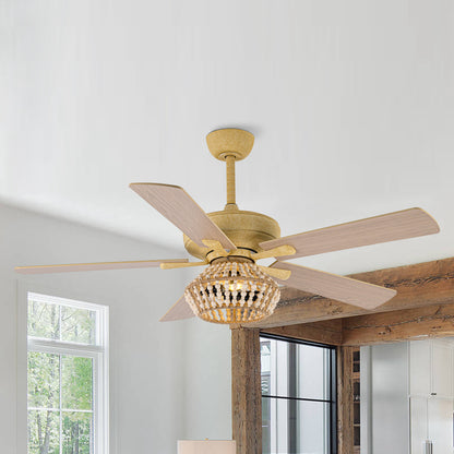 BreezeLite 52" Farmhouse Gold Weathered Reversible Blade Ceiling Fan