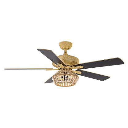 BreezeLite 52" Farmhouse Gold Weathered Reversible Blade Ceiling Fan