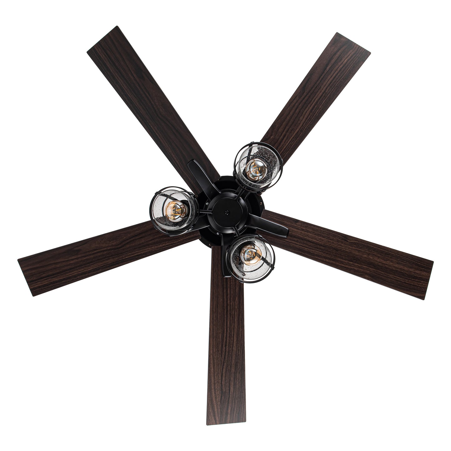 BreezeLite 52" Industrial Matte Black Reversible Ceiling Fan