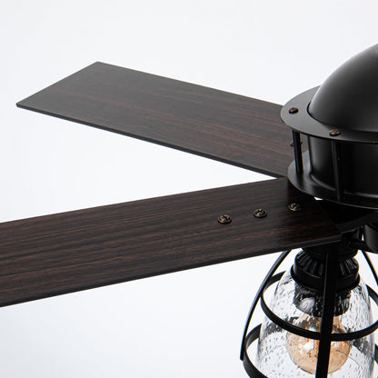 BreezeLite 52" Industrial Matte Black Reversible Ceiling Fan