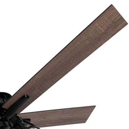 BreezeLite 52" Industrial Matte Black Reversible Ceiling Fan