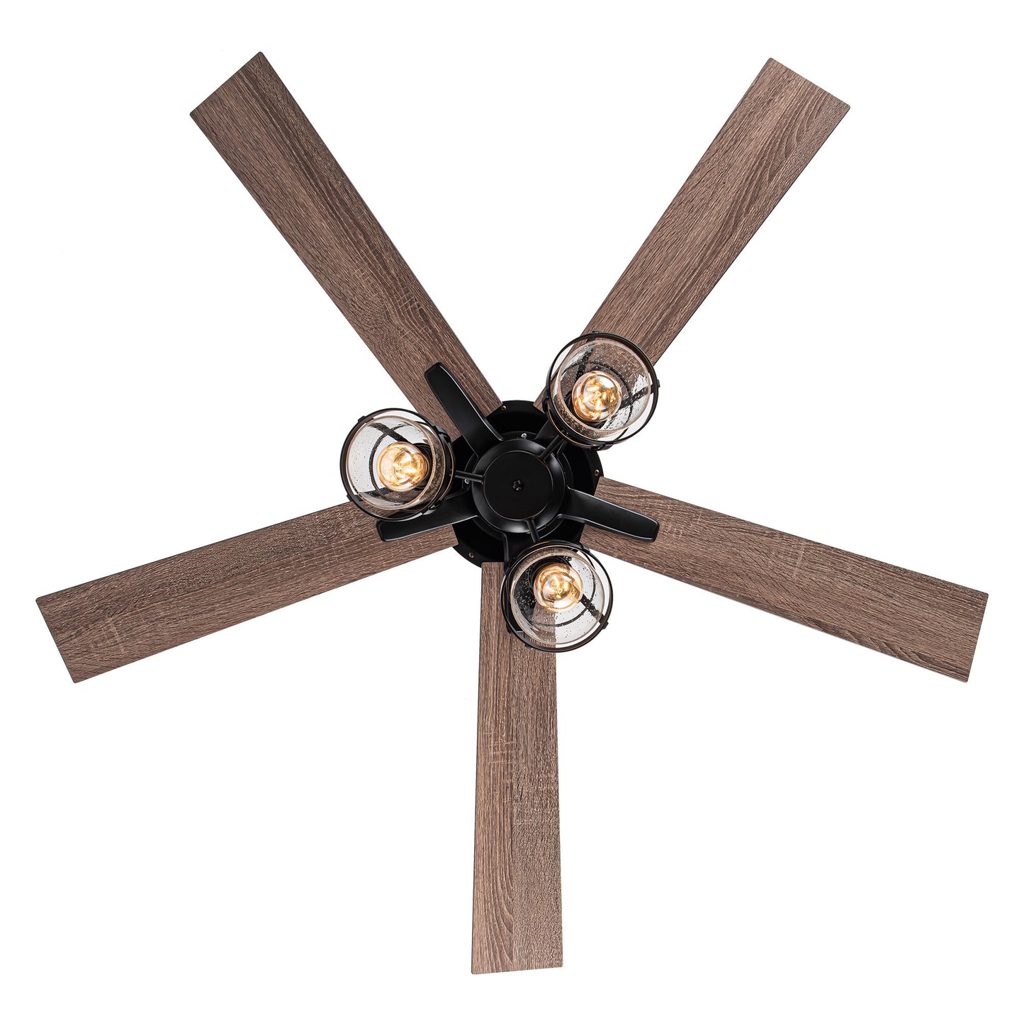 BreezeLite 52" Industrial Matte Black Reversible Ceiling Fan