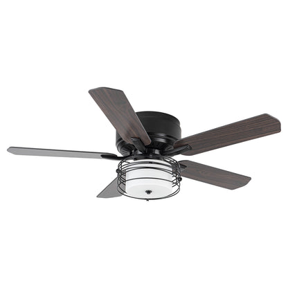 BreezeLite 48" Industrial Black Reversible Caged Ceiling Fan