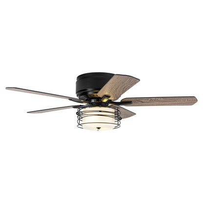 BreezeLite 48" Industrial Black Reversible Caged Ceiling Fan