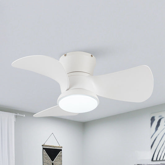 BreezeLite 31" Modern White Flush Mount LED Ceiling Fan