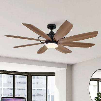 BreezeLite 60" Modern Black Indoor 3000K LED Ceiling Fan