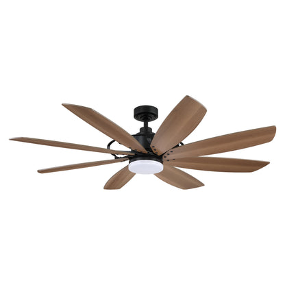 BreezeLite 60" Modern Black Indoor 3000K LED Ceiling Fan