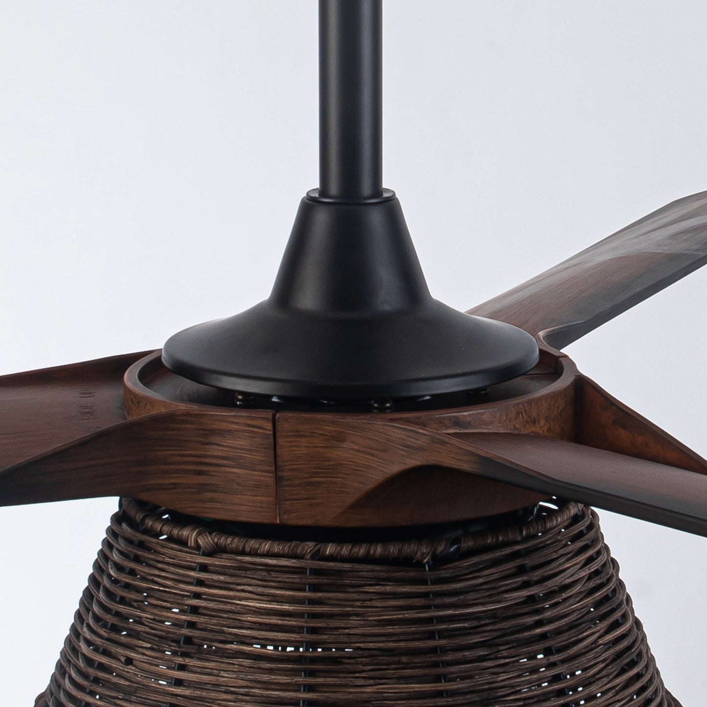 BreezeLite 60" Farmhouse Brown Rattan 3-Blade Ceiling Fan