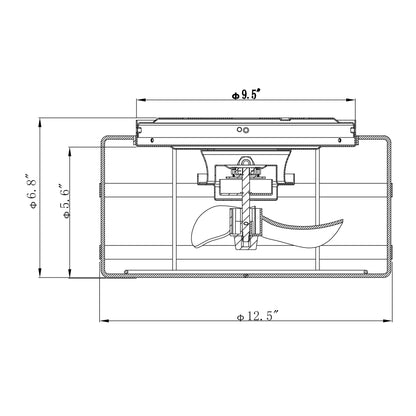 BreezeLite 12.5" Modern Black Flush Mount Cage Ceiling Fan