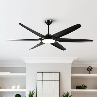 BreezeLite Modern 65" Matte Black LED Ceiling Fan