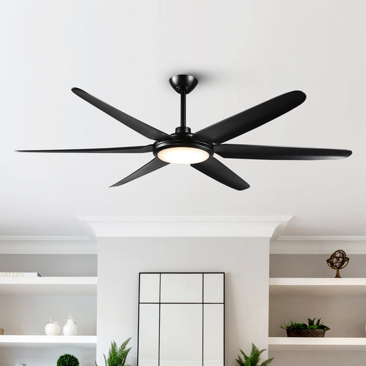 BreezeLite Modern 65" Matte Black LED Ceiling Fan