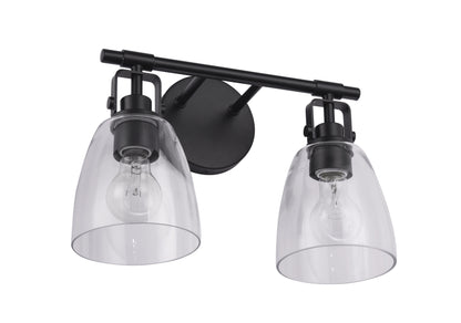 Brilliance Modern Farmhouse 2-Light Black Vanity Light