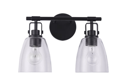 Brilliance Modern Farmhouse 2-Light Black Vanity Light