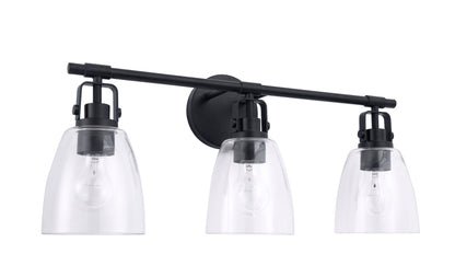 Brilliance Modern Farmhouse 3-Light Black Vanity Light