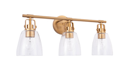 Brilliance Modern Farmhouse 3-Light Gold Vanity Light