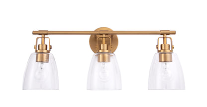 Brilliance Modern Farmhouse 3-Light Gold Vanity Light