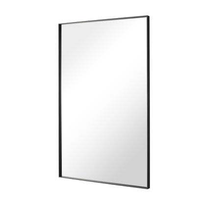 Reflections Sleek Modern 36x58" Black Aluminum Framed Wall Mirror