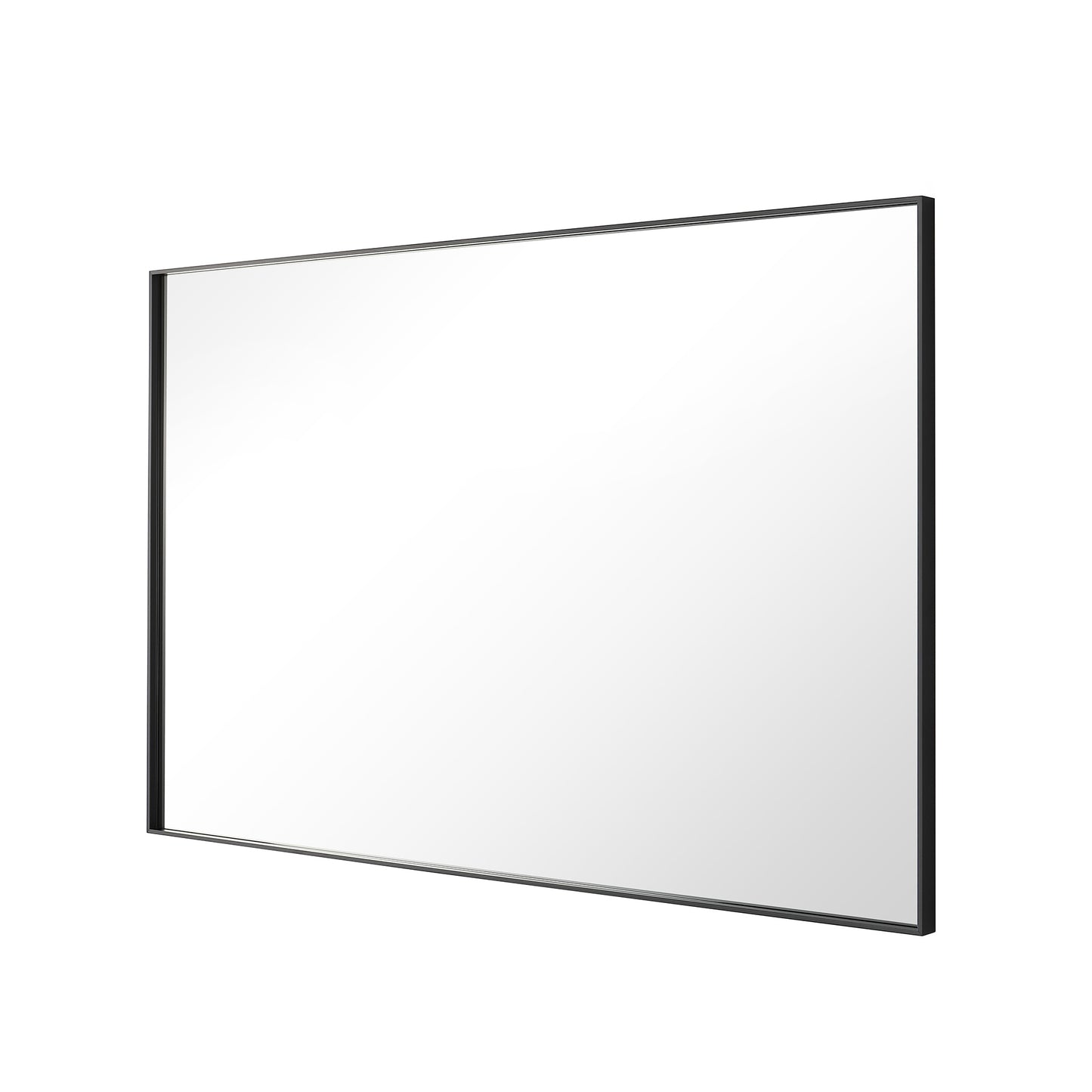 Reflections Sleek Modern 36x58" Black Aluminum Framed Wall Mirror