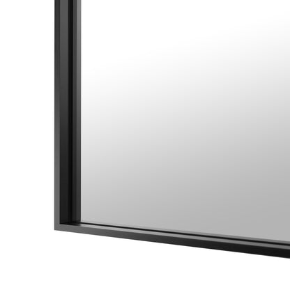 Reflections Sleek Modern 36x58" Black Aluminum Framed Wall Mirror