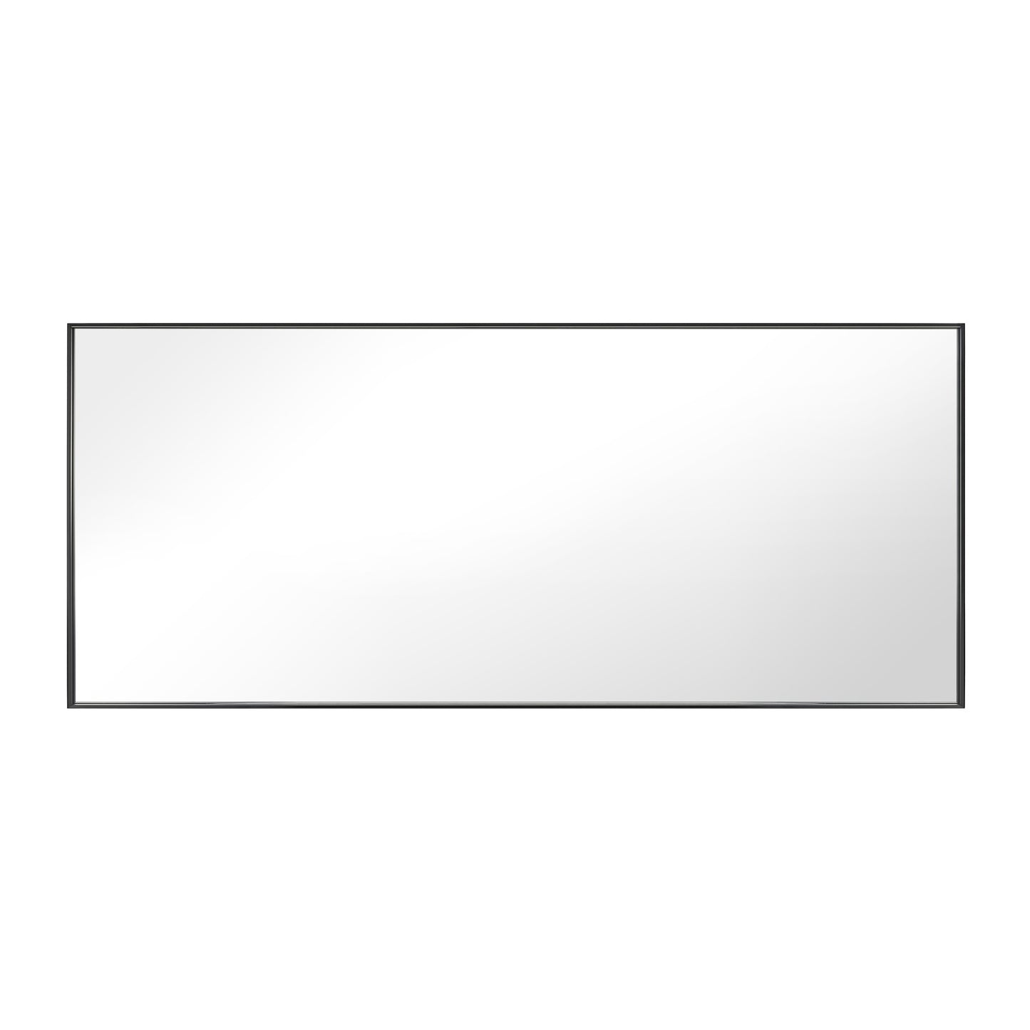 Reflections Sleek Modern 30x70" Black Aluminum Framed Wall Mirror