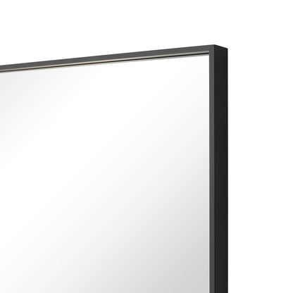 Reflections Sleek Modern 30x70" Black Aluminum Framed Wall Mirror