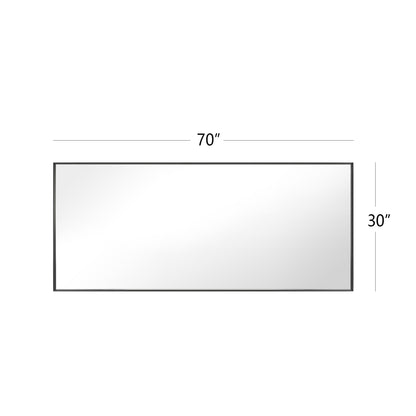 Reflections Sleek Modern 30x70" Black Aluminum Framed Wall Mirror