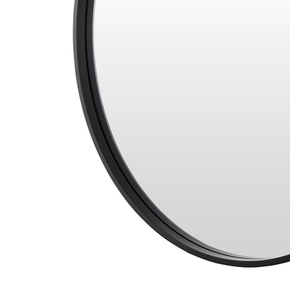 Reflections Sleek Modern 36" Round Black Aluminum Framed Wall Mirror