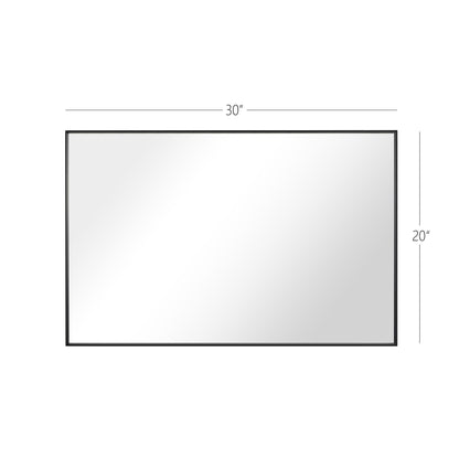 Reflections Sleek Modern 20x30" Black Aluminum Framed Wall Mirror