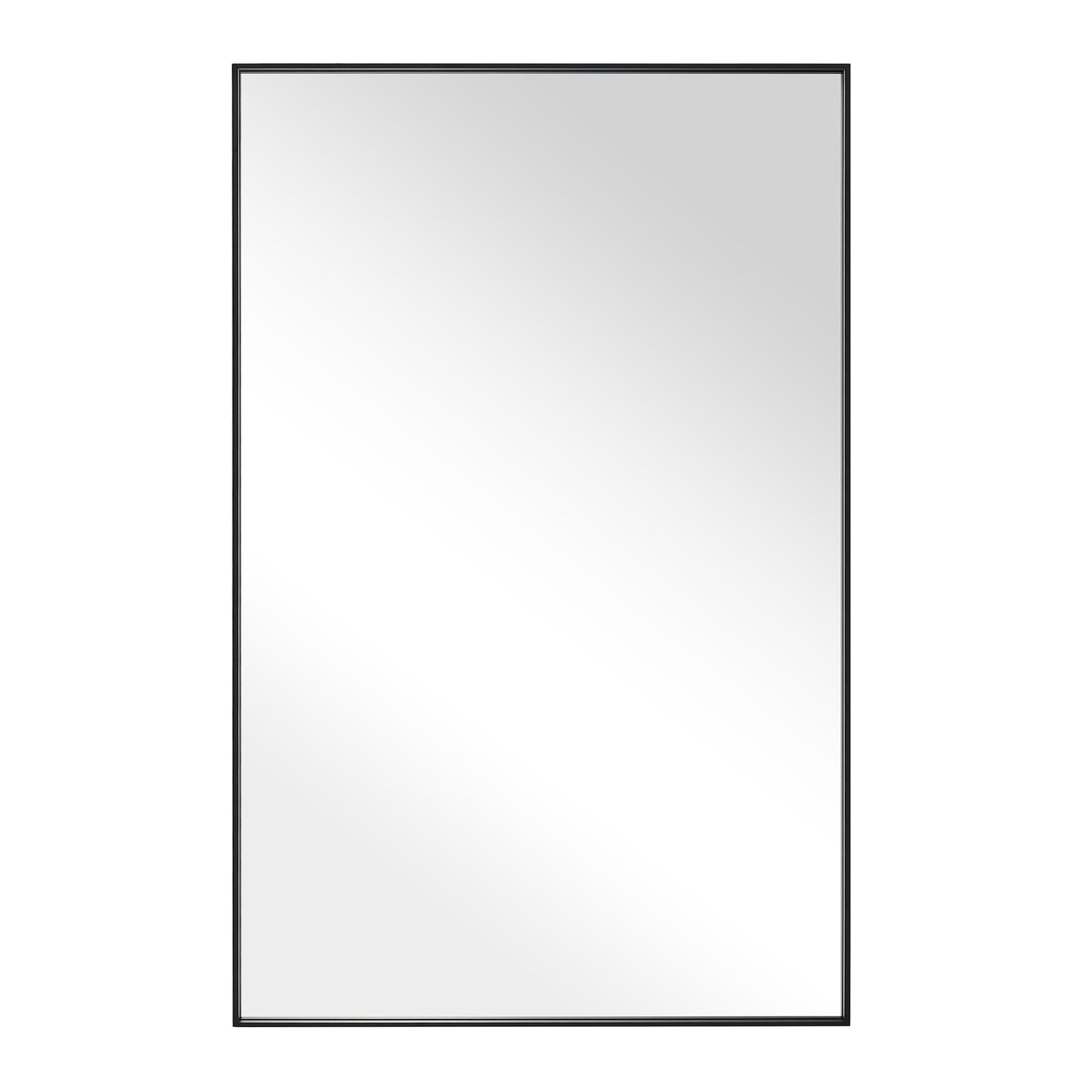 Reflections Sleek Modern 20x30" Black Aluminum Framed Wall Mirror