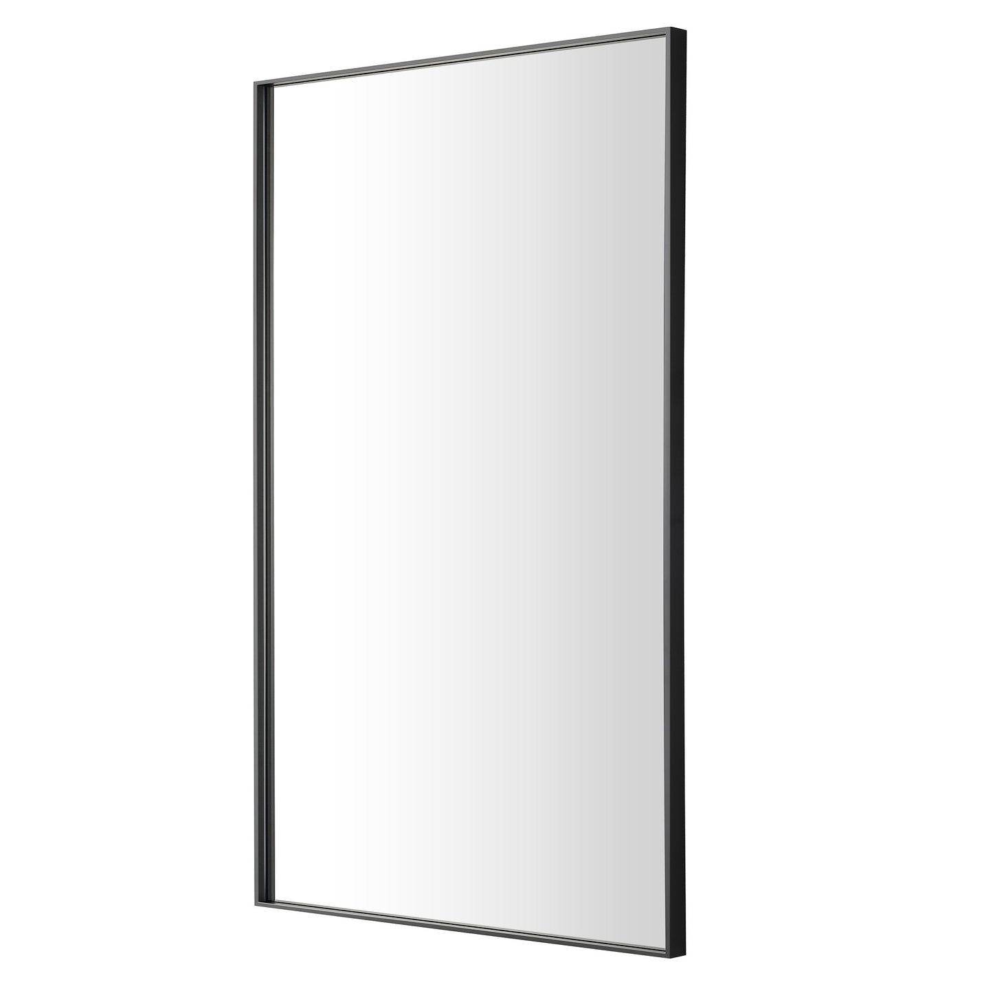 Reflections Sleek Modern 20x30" Black Aluminum Framed Wall Mirror